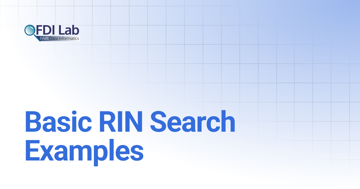 Basic RIN Search Examples | API Handbook